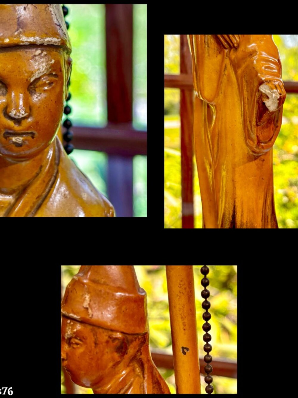 ▪️ VTG▪️BORGHESE▪️Mid-Century Asian Figural Italian Chalkware Table Lamp - Picture 9 of 10